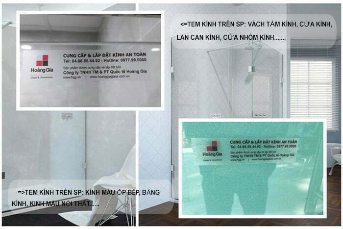 tem kinh tren san pham hoanggiaglass
