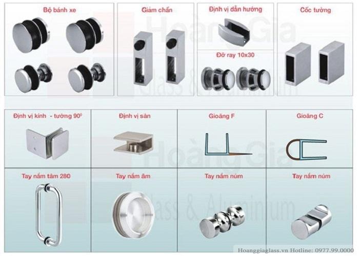 Phụ kiện vách tắm kính cửa lùa hệ ray 10 ×30
