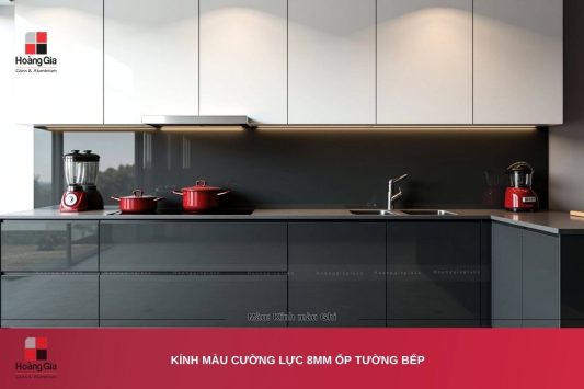 Kính Ốp Bếp Màu Ghi Cường Lực