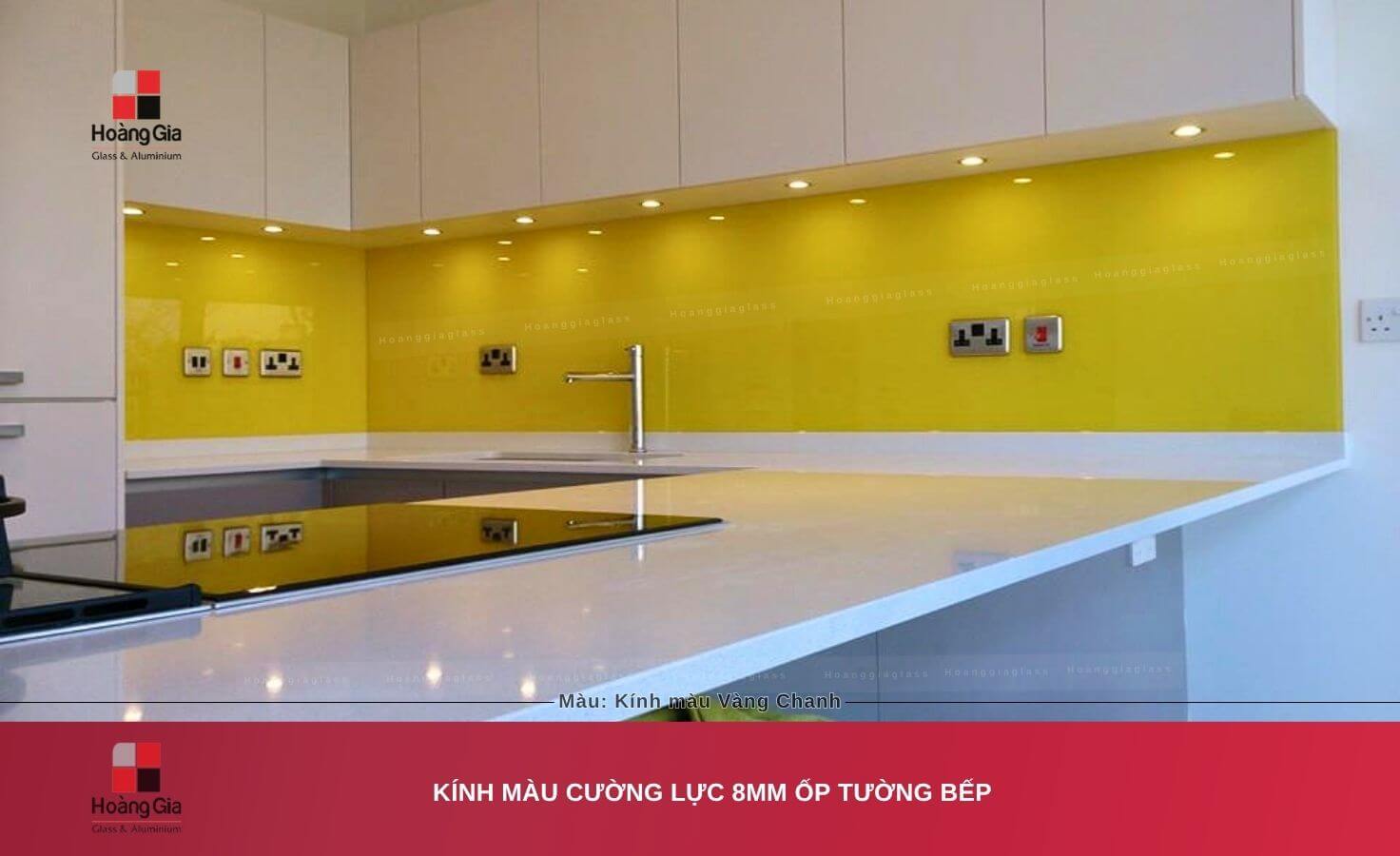 Kính Ốp Bếp Màu Vàng Chanh Kính Ốp Bếp Màu Vàng Chanh