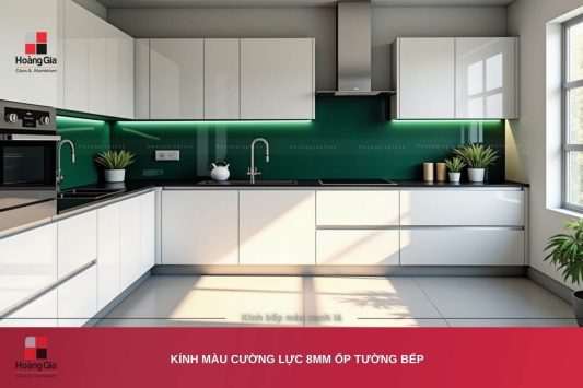 Kính Ốp Bếp Màu Xanh Lá Cường Lực - Ảnh 3