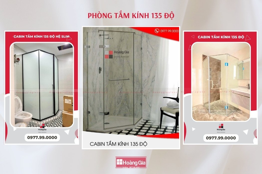 Phòng tắm kính 135 độ