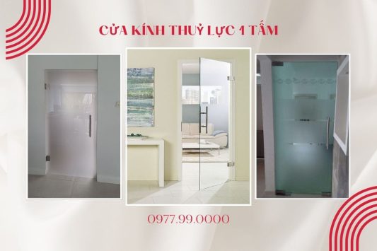 Cửa kính thuỷ lực 1 tấm