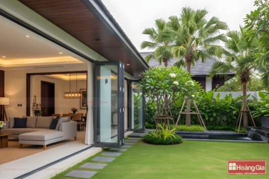 Cửa Slim Xếp Trượt Hoàng Gia dùng cho nhà rộng thoáng hơn