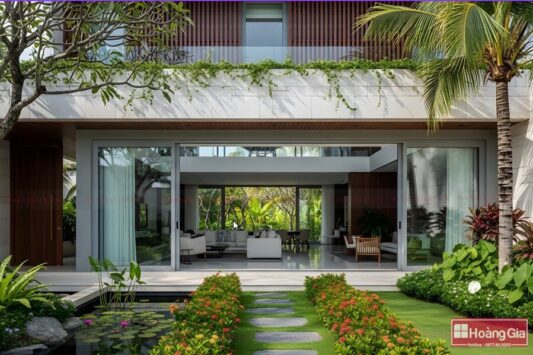 Cửa nhôm kinh slim lùa thế hệ mới cho cửa chính hay thông phòng Biệt thự, nhà riêng