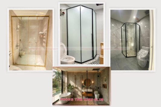 Các sản phẩm Vách tắm kính Hệ Slim, phòng tắm kính Slim